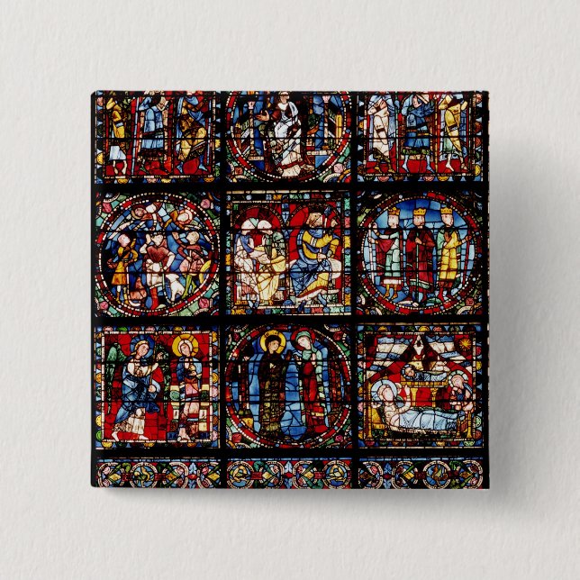 The Incarnation Window 2 Inch Square Button (Front)