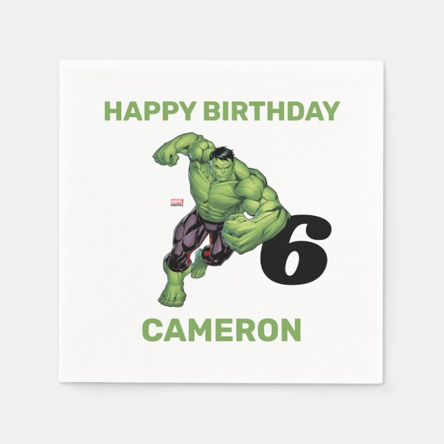 The Incredible Hulk Birthday Napkin (Front)