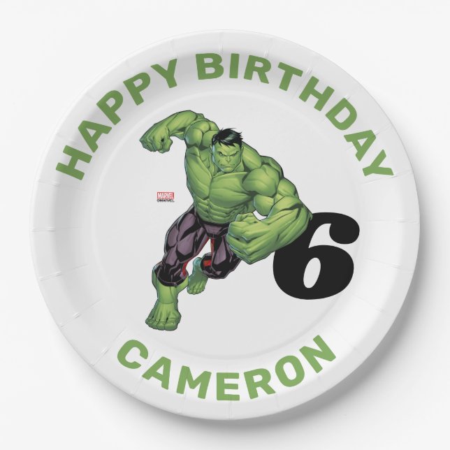 The Incredible Hulk Birthday Paper Plate (Front)