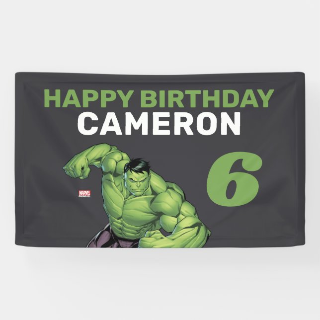 The Incredible Hulk Chalkboard Birthday Banner (Horizontal)