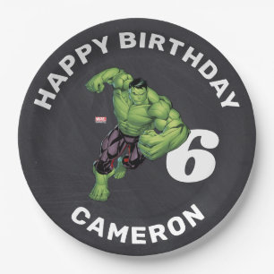 The Incredible Hulk Chalkboard Birthday Paper Plate