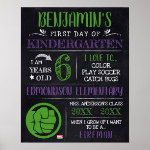 The Incredible Hulk   First or Last Day of School Poster