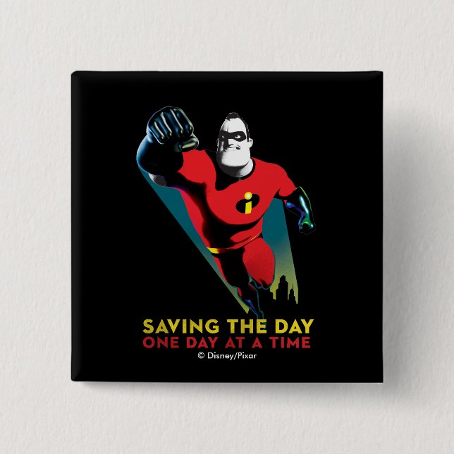 The Incredibles 2 | Saving the Day 2 Inch Square Button (Front)