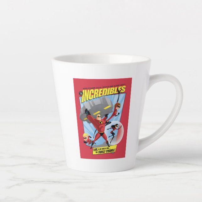 The Incredibles Action Poster Disney Latte Mug (Right)