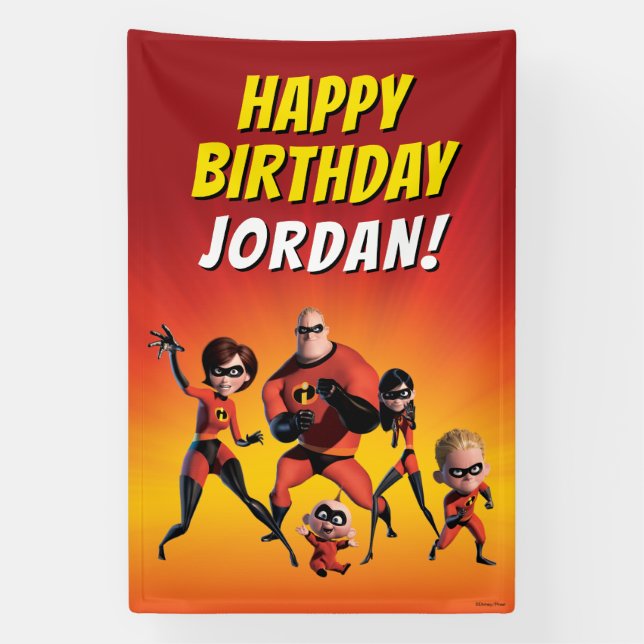The Incredibles Family Birthday Banner (Vertical)