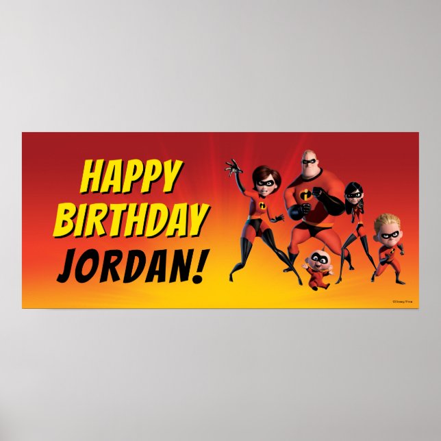 The Incredibles Family Birthday Poster (Front)