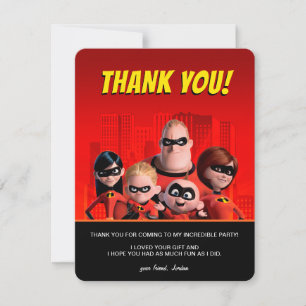 The Incredibles Family Birthday Thank You Card