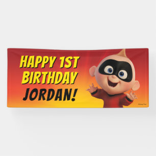 The Incredibles Family First Birthday Banner