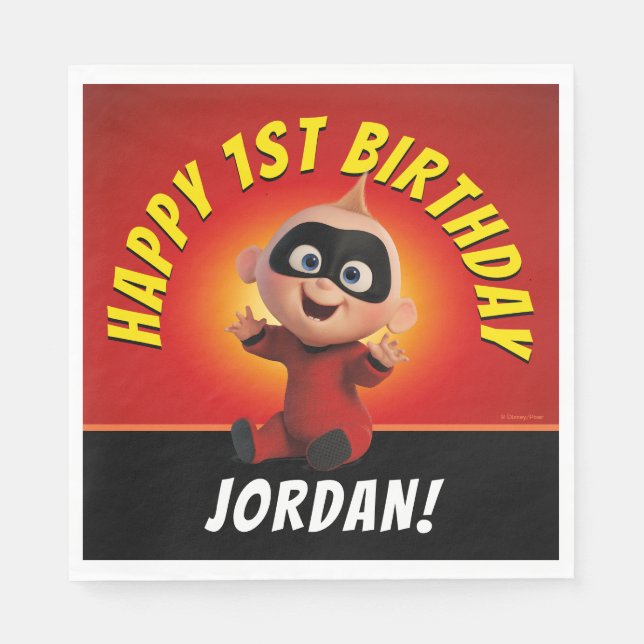 The Incredibles Family First Birthday Napkin (Front)