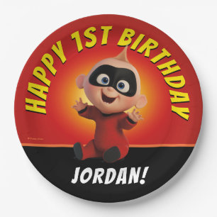 The Incredibles Happy First Birthday Paper Plate