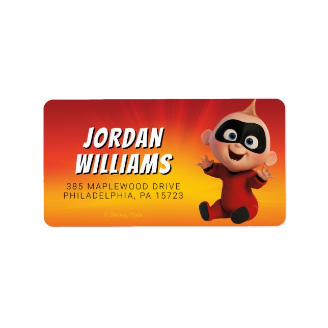 The Incredibles Superhero 1st Birthday Label (Front)