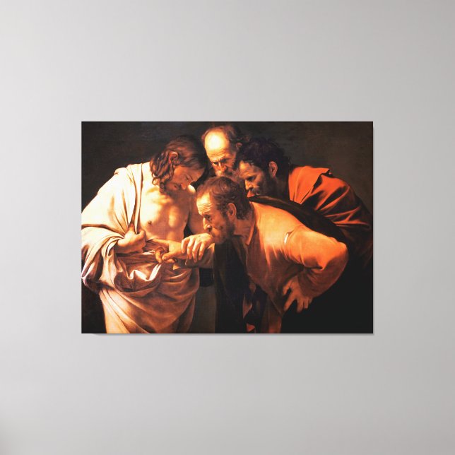 The Incredulity of Saint Thomas by Caravaggio Canvas Print (Front)