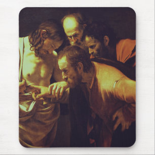 The Incredulity of Saint Thomas by Caravaggio Mouse Pad