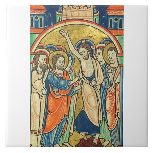 The Incredulity of St Thomas from Psalter  Tile (Front)