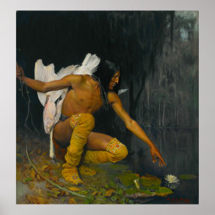 The Indian and the Lily George de Forest Brush  Poster