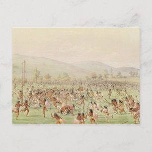 The Indian Ball Game, c.1832 Postcard