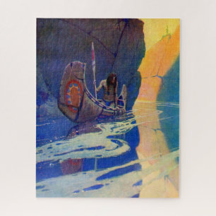 The Indian In His Solitude NC Wyeth 1907 Jigsaw Puzzle