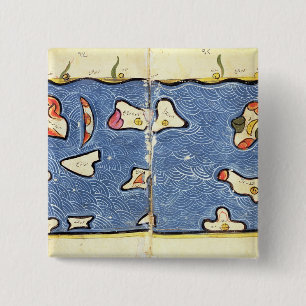 The Indian Ocean, from an atlas 2 Inch Square Button