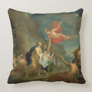The Infant Bacchus Delivered by Mercury to the Nym Throw Pillow
