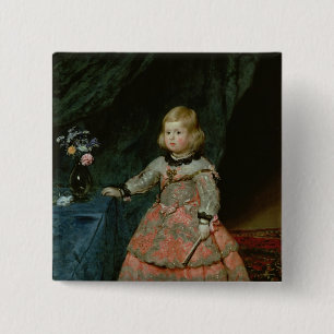 The Infanta Margarita Teresa 2 Inch Square Button