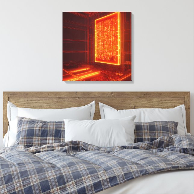 The Inferno Datacore Canvas Print (Insitu(Bedroom))