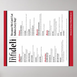 The Infideli Menu Poster
