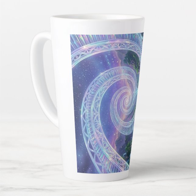 The Infinite Stellar Staircase Latte Mug (Left Angle)