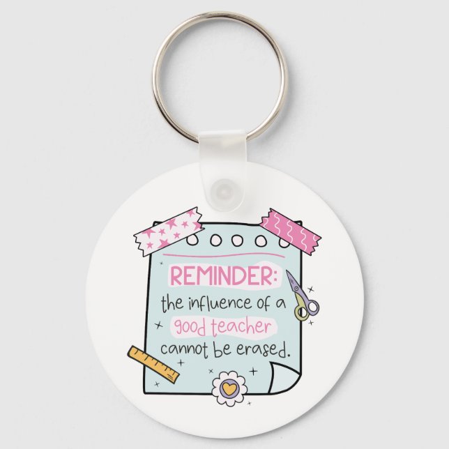 The Influence of a Good Teacher Cannot Be Erased Keychain (Front)