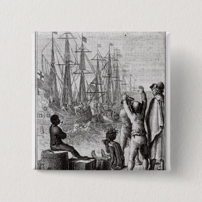 The Inhabitants of Boston Throw 2 Inch Square Button (Front)