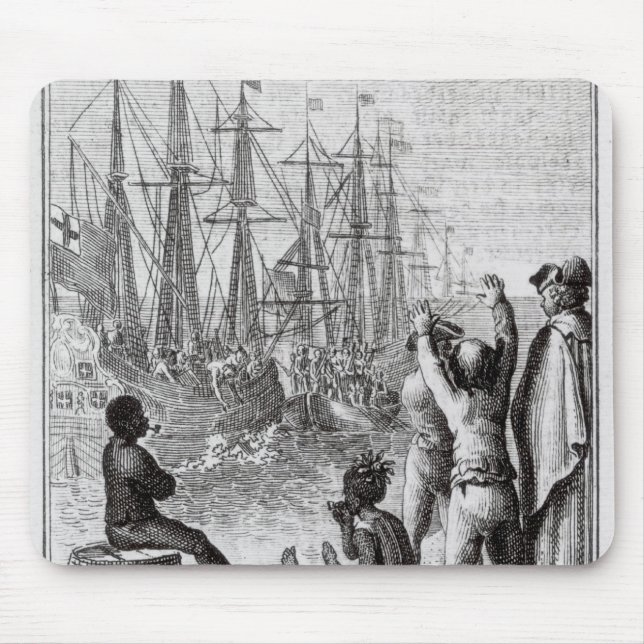 The Inhabitants of Boston Throw Mouse Pad (Front)