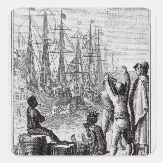 The Inhabitants of Boston Throw Square Sticker (Front)