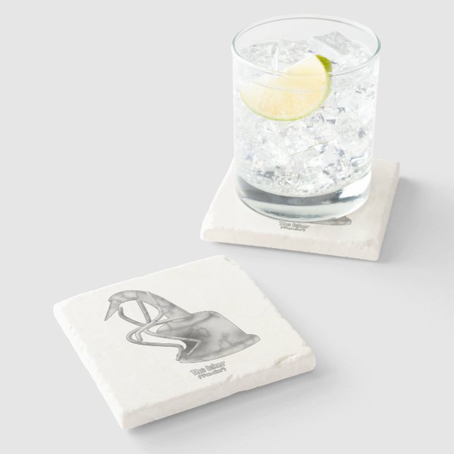 The Inker ("Pen-sive") - Marble Coaster (Side)