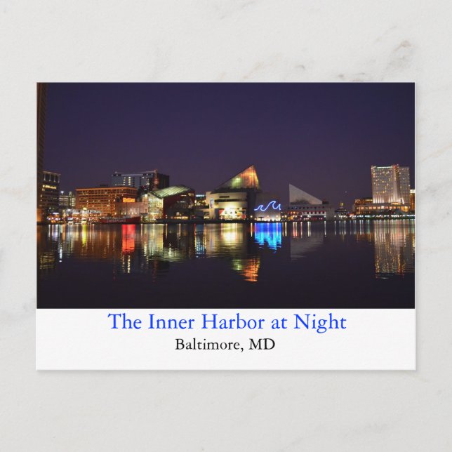 The Inner Harbour at Night Postcard (Front)