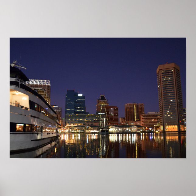 The Inner Harbour at Night Poster (Front)