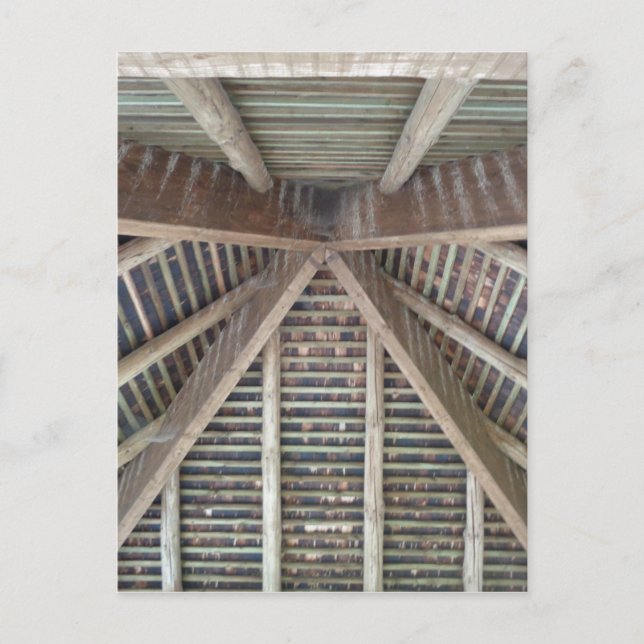 The inside of a wooden roof postcard (Front)