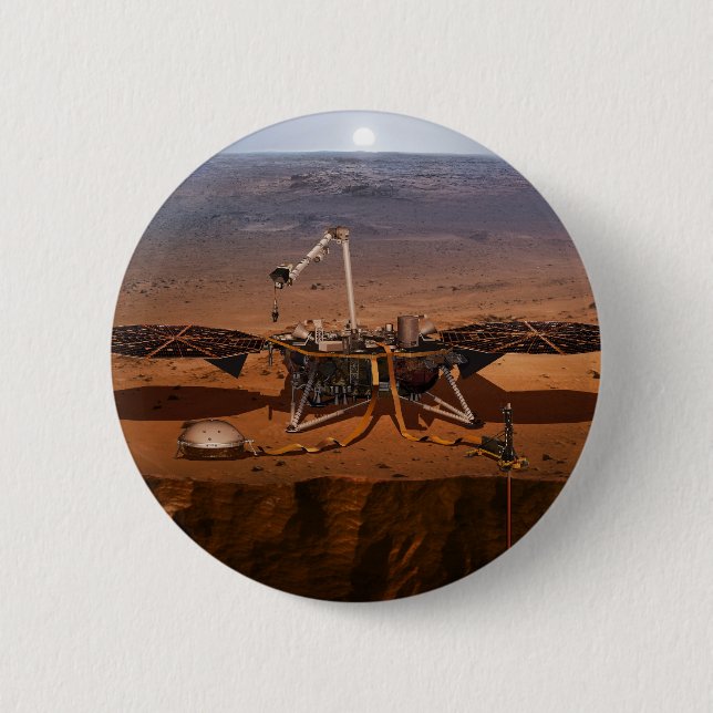 The Insight Lander 2 Inch Round Button (Front)