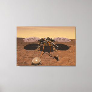The Insight Lander Operating On Surface Of Mars. Canvas Print
