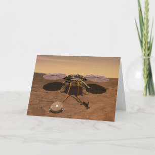 The Insight Lander Operating On Surface Of Mars. Card