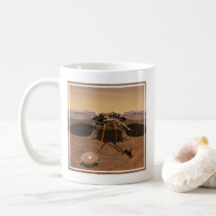 The Insight Lander Operating On Surface Of Mars. Coffee Mug