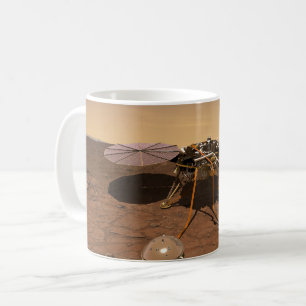 The Insight Lander Operating On Surface Of Mars. Coffee Mug