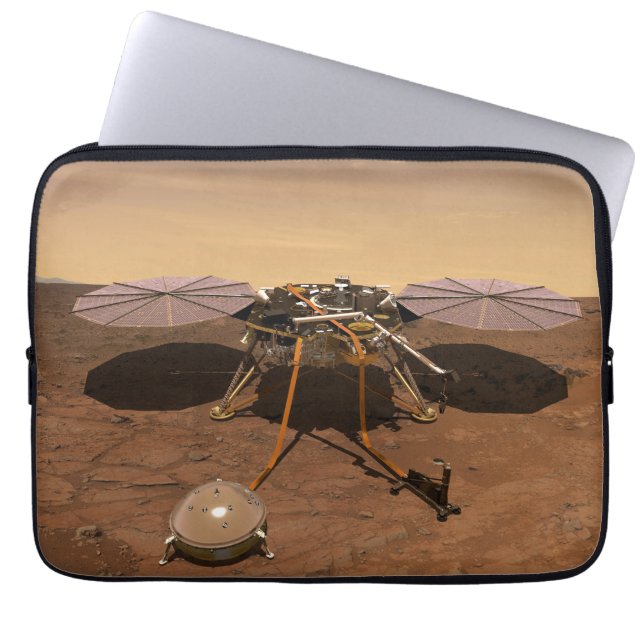 The Insight Lander Operating On Surface Of Mars. Laptop Sleeve (Front)