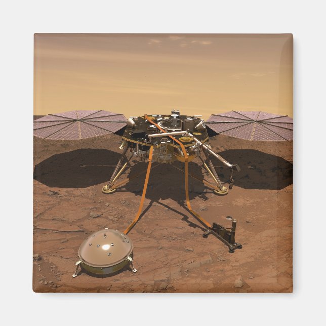The Insight Lander Operating On Surface Of Mars. Magnet (Front)