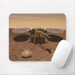 The Insight Lander Operating On Surface Of Mars. Mouse Pad