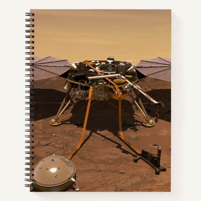 The Insight Lander Operating On Surface Of Mars. Notebook (Front)