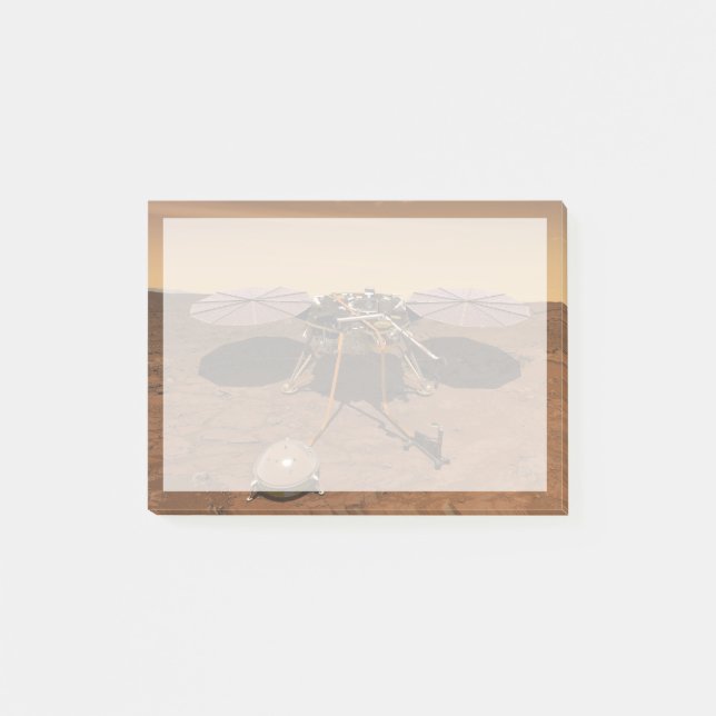 The Insight Lander Operating On Surface Of Mars. Post-it Notes (Front)