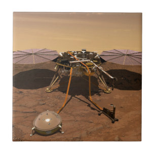 The Insight Lander Operating On Surface Of Mars. Tile
