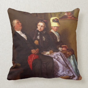 The Inspiring Sermon (oil on canvas) Throw Pillow