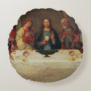 The Institution of the Eucharist, c.1490 Round Pillow