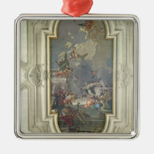 The Institution of the Rosary by St. Dominic (fres Metal Ornament