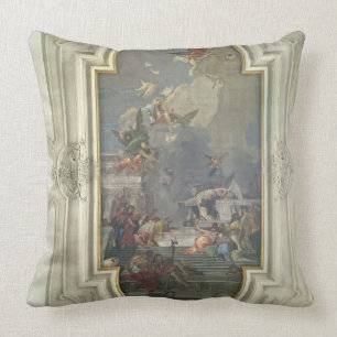 The Institution of the Rosary by St. Dominic (fres Throw Pillow